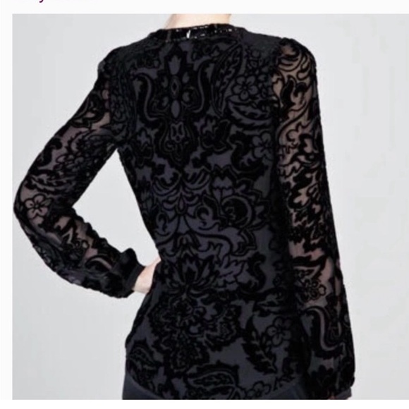 Tory Burch Tops - Tory Burch Black Velvet Burnout Tunic